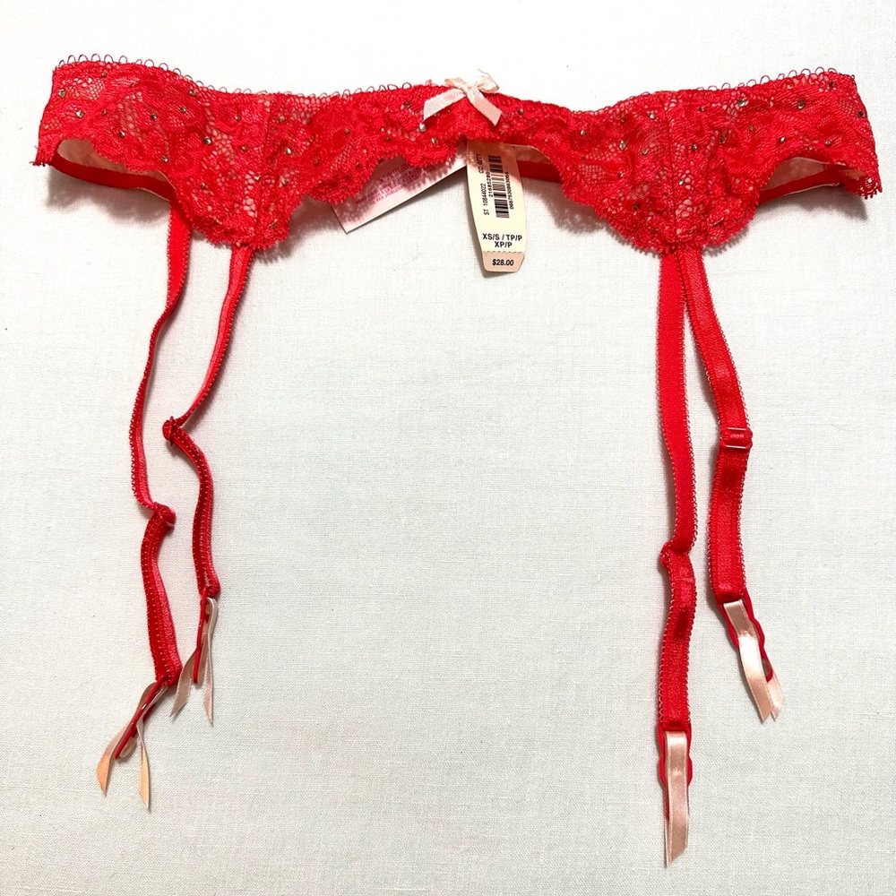 NWT-VS rhinestone garter belt-XS